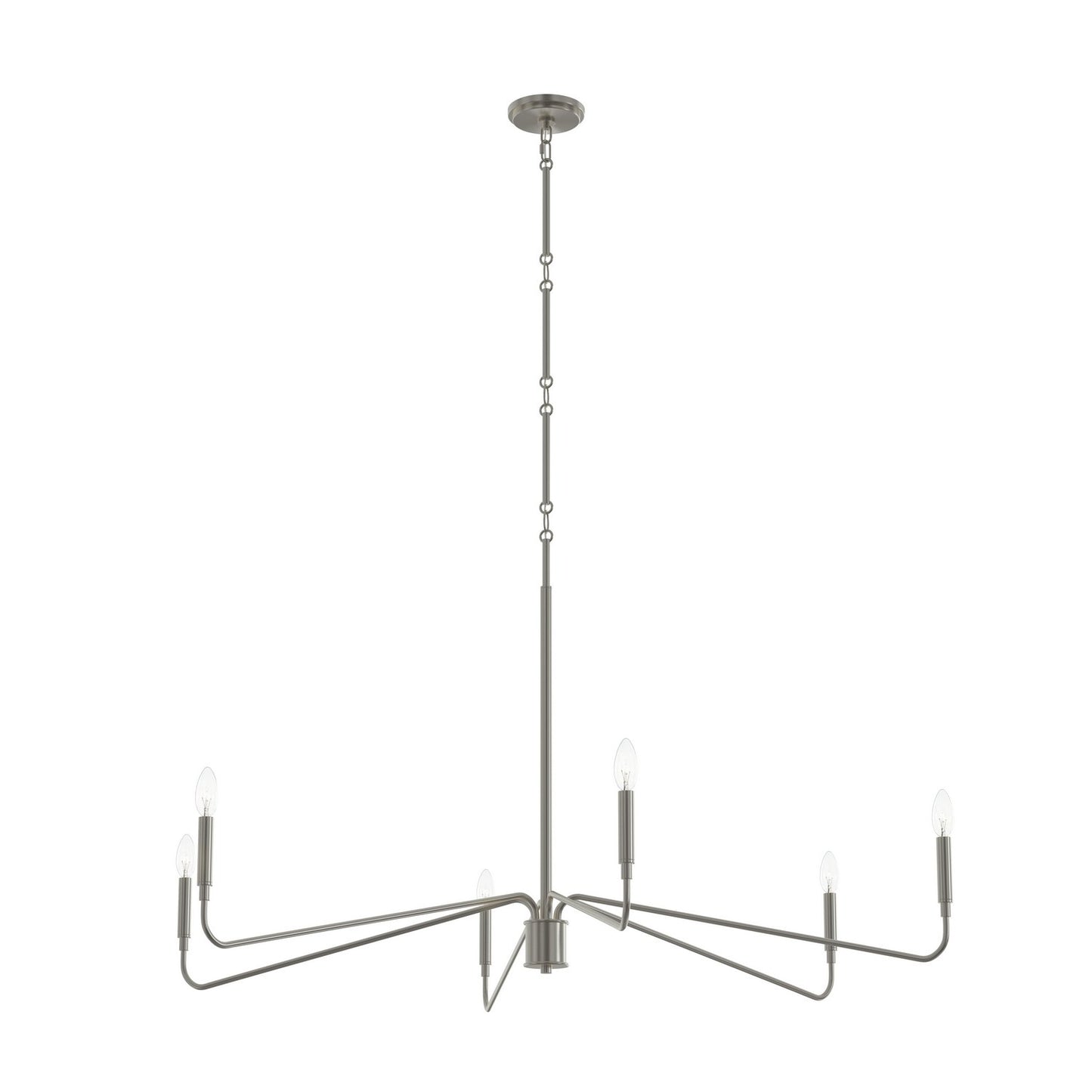 Pilar Six Light Chandelier in Brushed Nickel