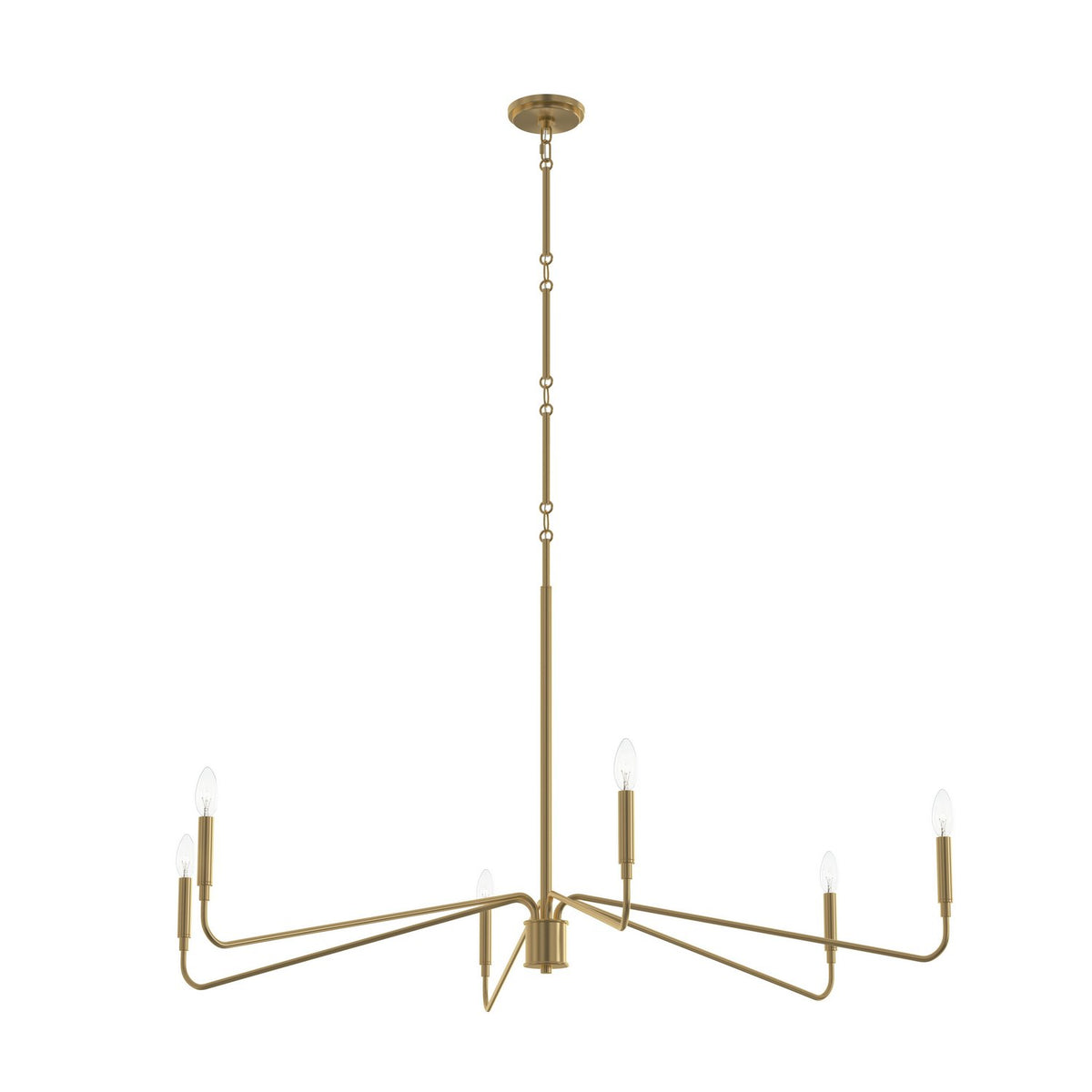 Pilar Six Light Chandelier in Brushed Gold