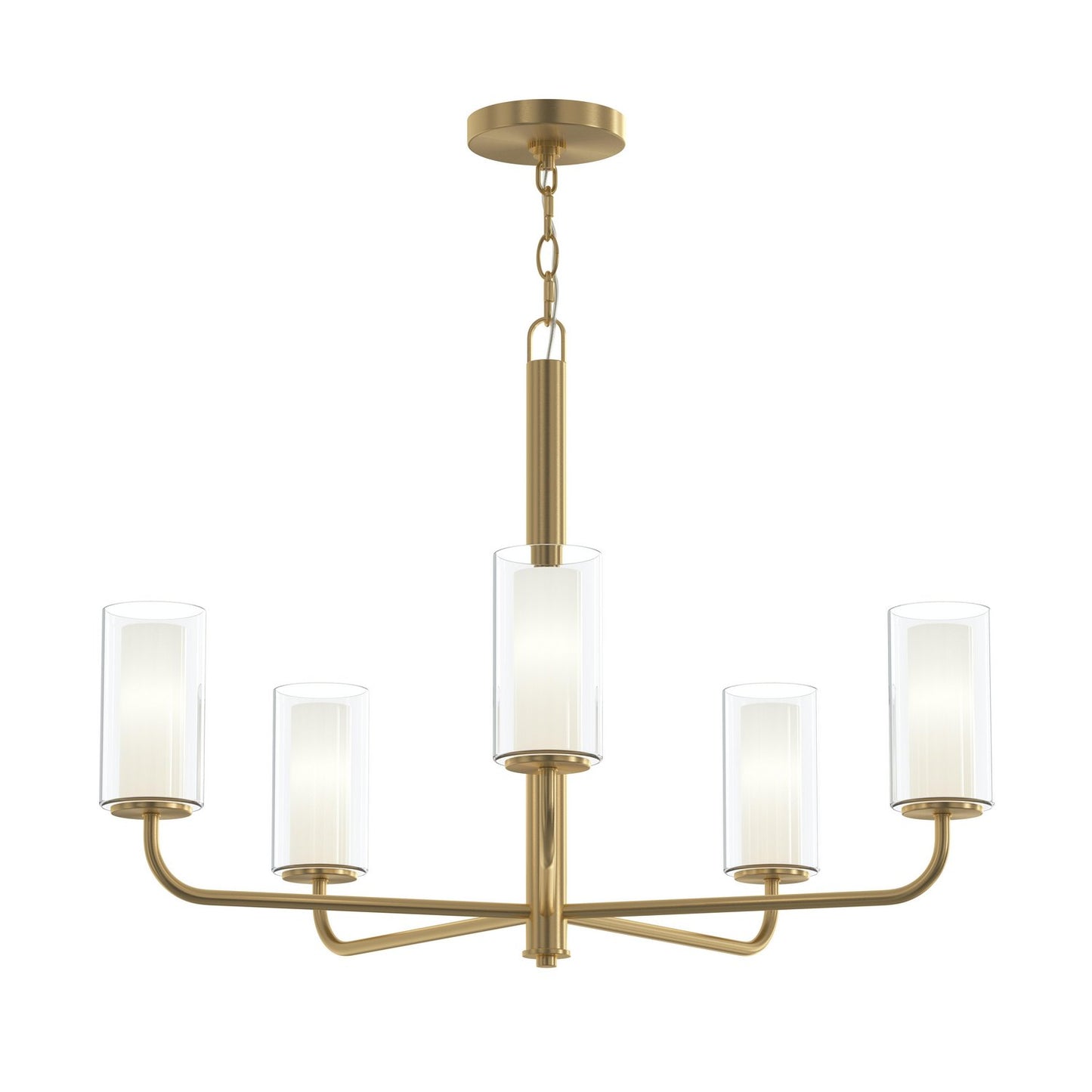 Mack Five Light Chandelier in Brushed Gold