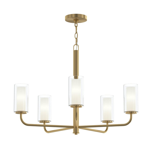 Mack Five Light Chandelier in Brushed Gold
