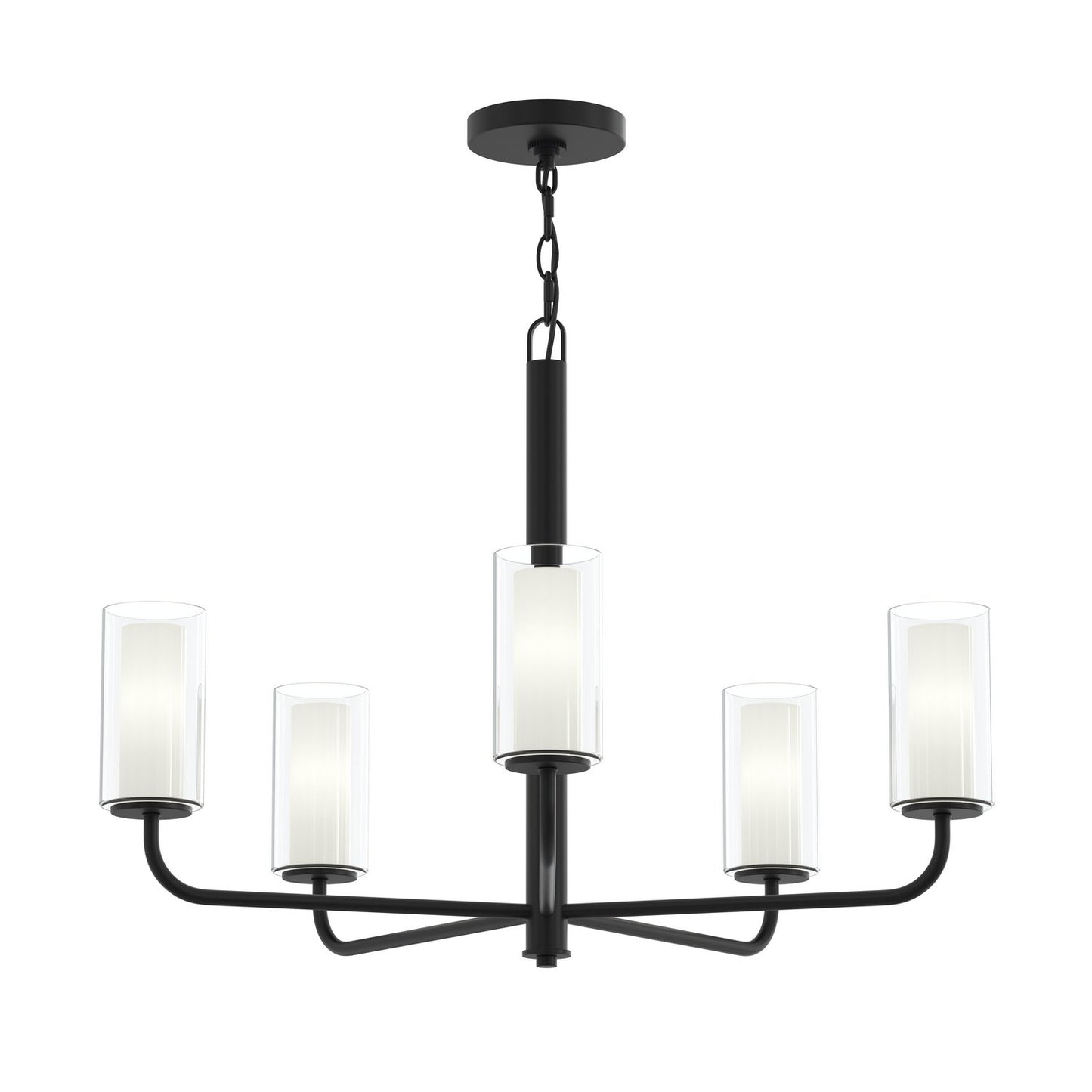 Mack Five Light Chandelier in Matte Black