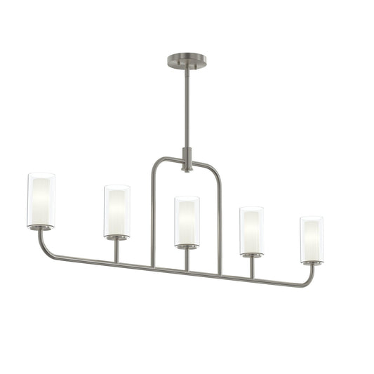 Mack Five Light Linear Chandelier in Brushed Nickel