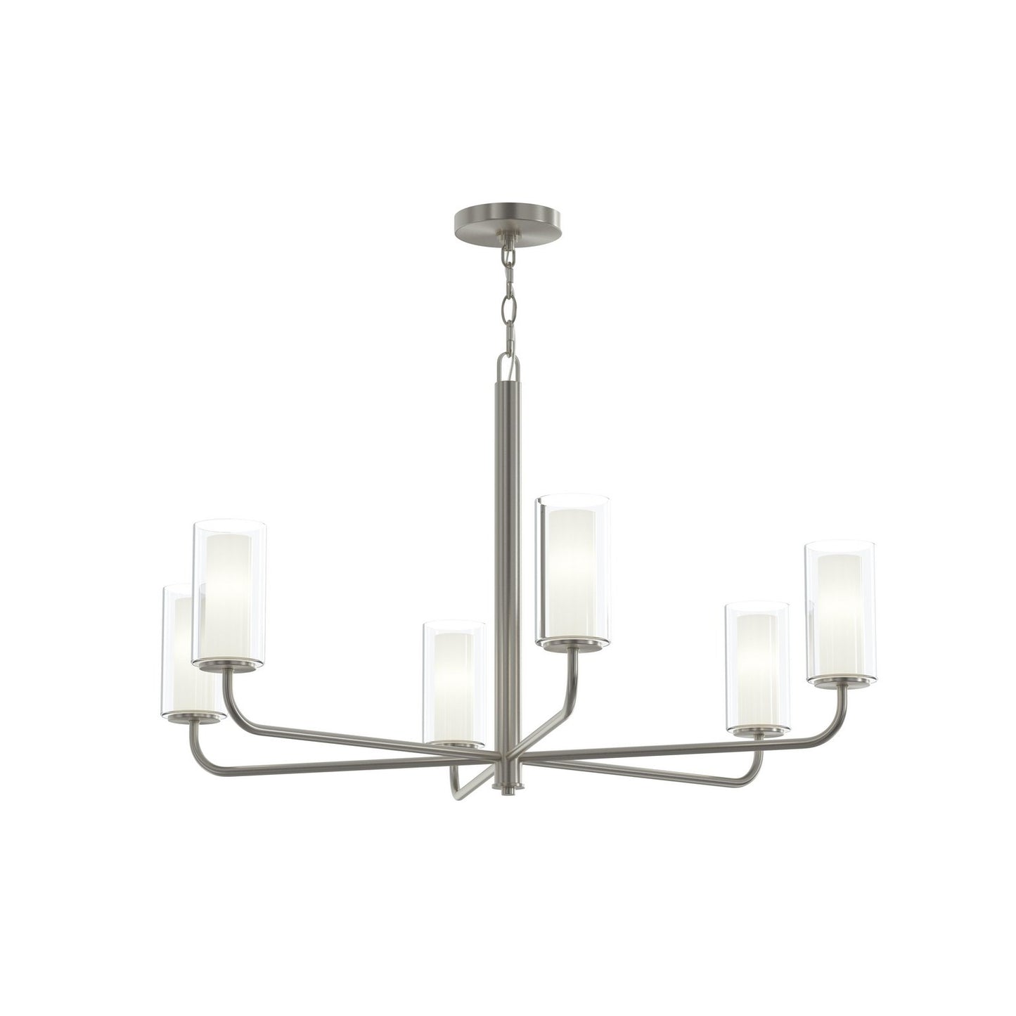 Mack Six Light Chandelier in Brushed Nickel