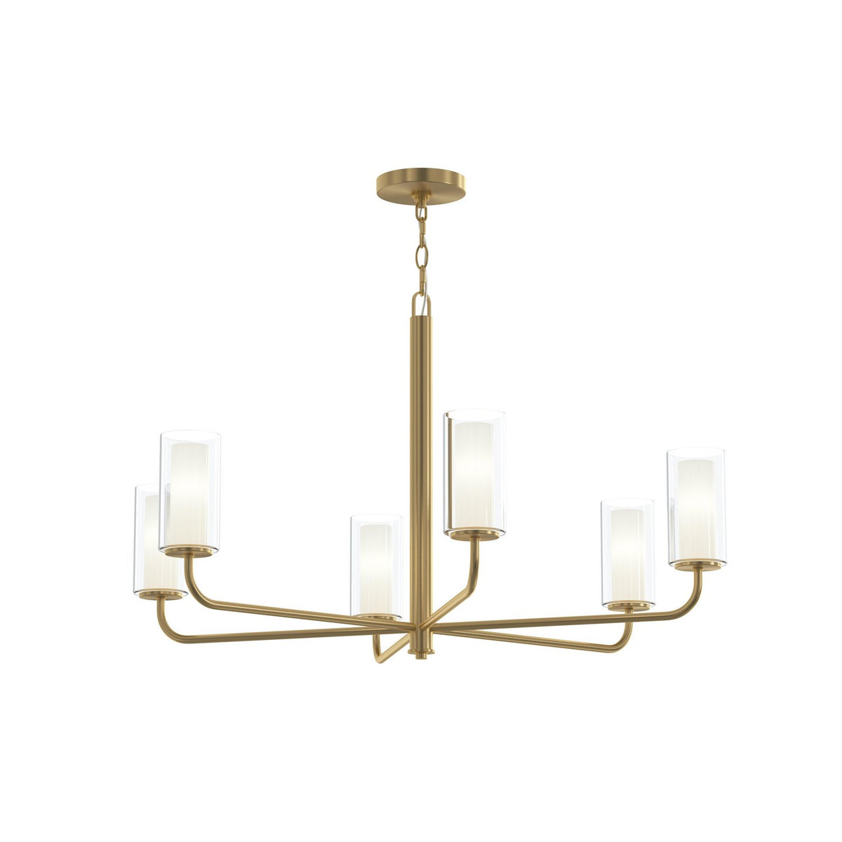 Mack Six Light Chandelier in Brushed Gold