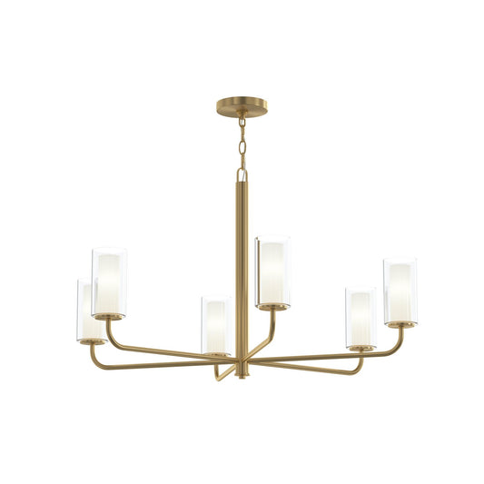 Mack Six Light Chandelier in Brushed Gold