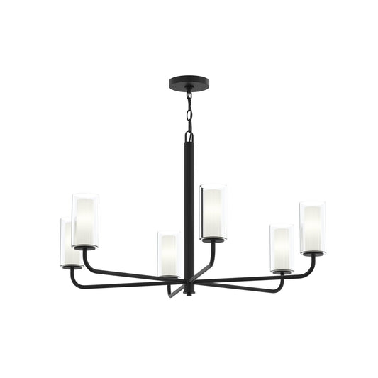 Mack Six Light Chandelier in Matte Black
