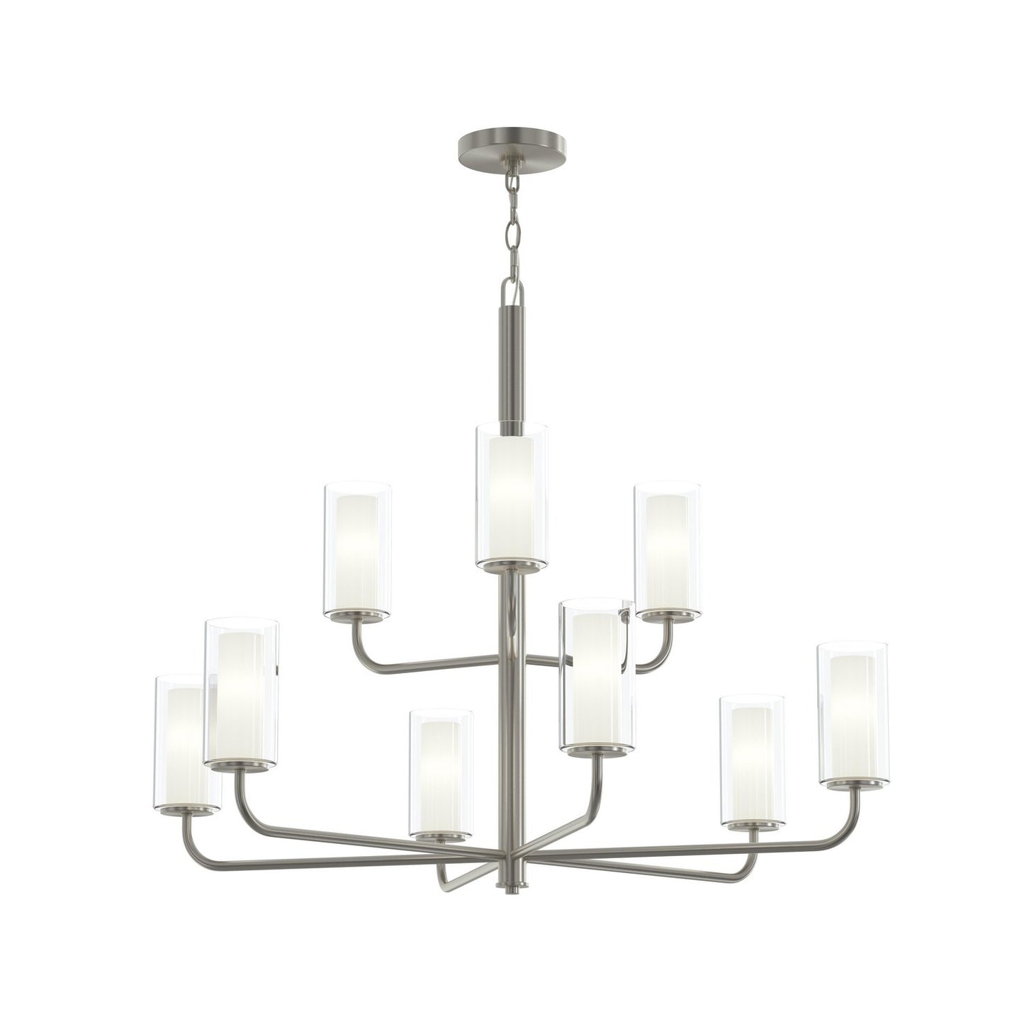 Mack Nine Light Chandelier in Brushed Nickel