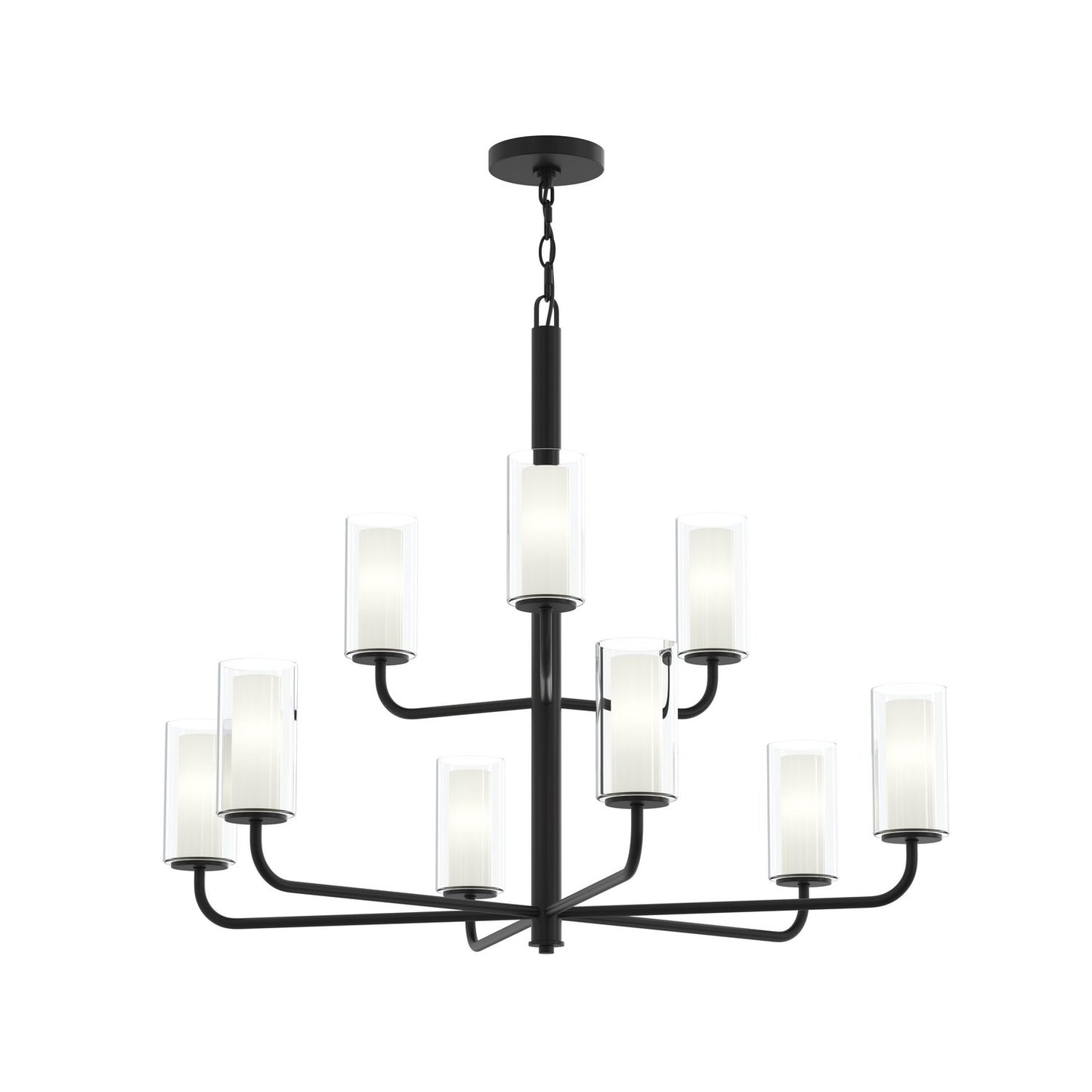 Mack Nine Light Chandelier in Matte Black