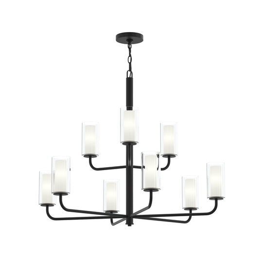Mack Nine Light Chandelier in Matte Black