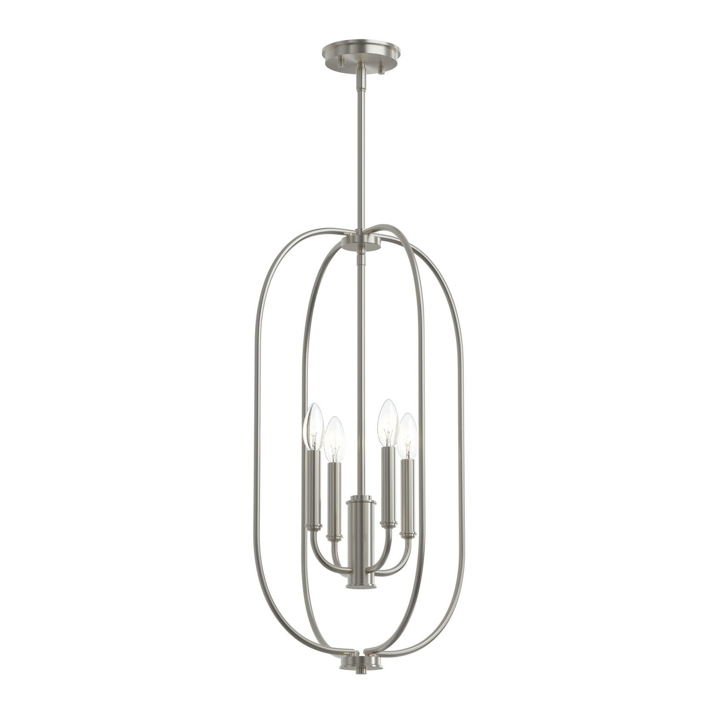 Reines Four Light Foyer Pendant in Brushed Nickel