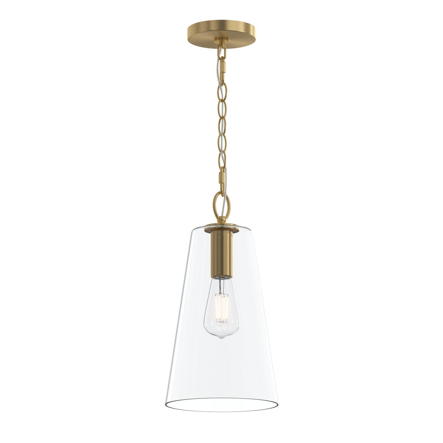 Jheni One Light Pendant in Brushed Gold