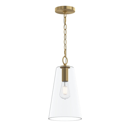 Jheni One Light Pendant in Brushed Gold