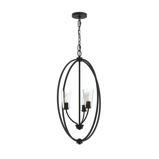 Jheni Three Light Foyer Pendant in Matte Black