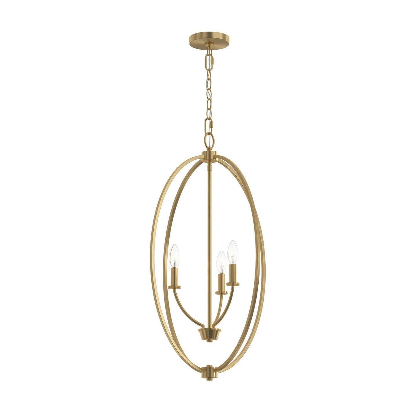 Jheni Three Light Foyer Pendant in Brushed Gold