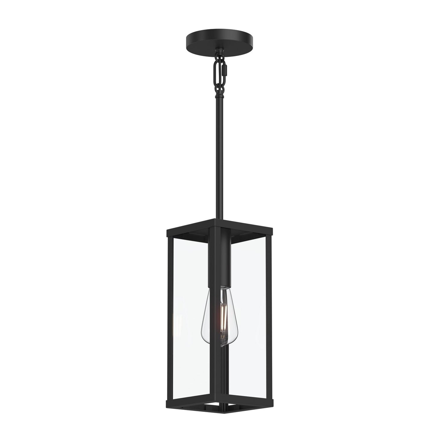 Ryle One Light Outdoor Pendant in Matte Black