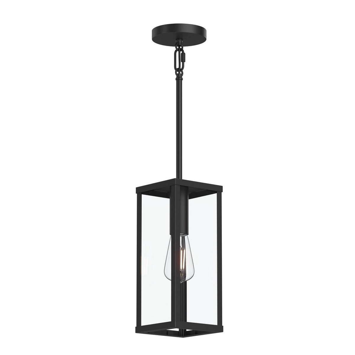 Ryle One Light Outdoor Pendant in Matte Black