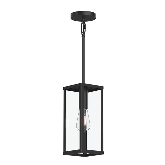 Ryle One Light Outdoor Pendant in Matte Black
