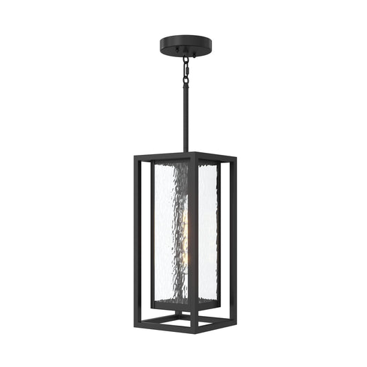 Shaw One Light Outdoor Pendant in Textured Black