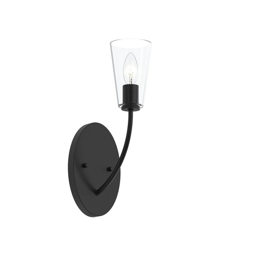 Jheni One Light Wall Sconce in Matte Black