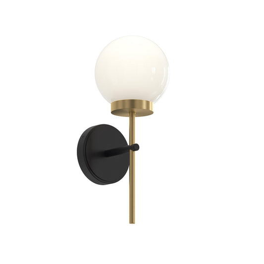 Rigsby One Light Wall Sconce in Matte Black and Brushed Gold