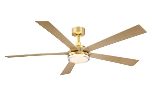 TorchAire 64 64" Ceiling Fan in Brushed Satin Brass