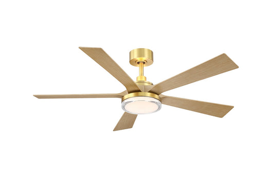 TorchAire 52 52" Ceiling Fan in Brushed Satin Brass