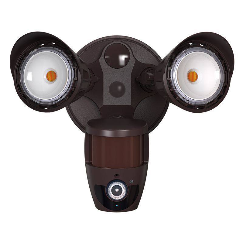 Security Light With Camera in Bronze
