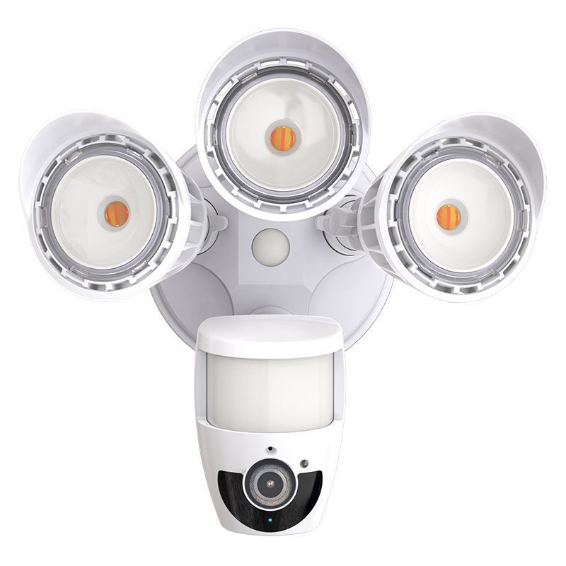 Security Light With Camera in White