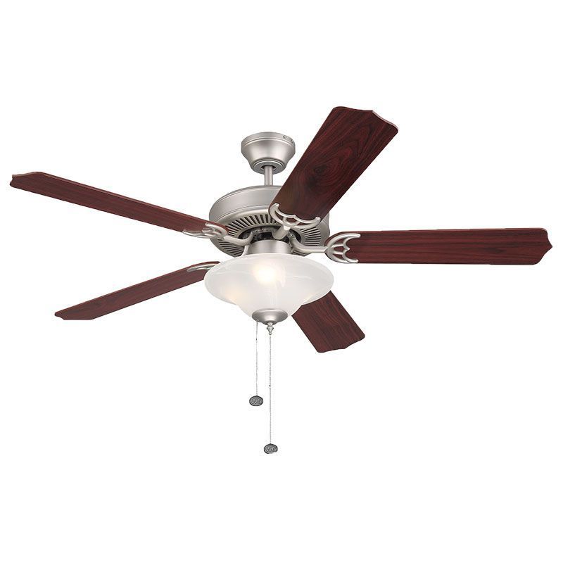 52"Ceiling Fan in Satin Nickel And Rosewood /Silver Oak