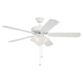 52"Ceiling Fan in White And White