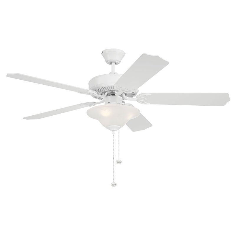 52"Ceiling Fan in White And White