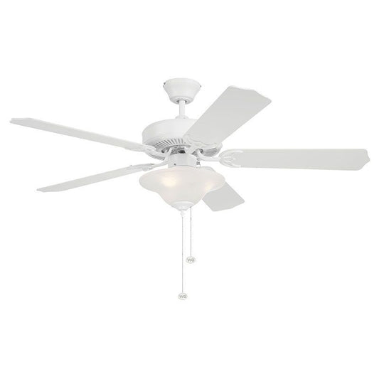 52"Ceiling Fan in White And White