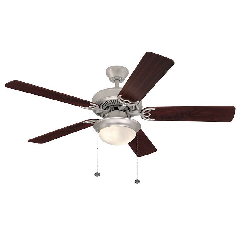 52"Ceiling Fan in Brush Nickel And Rosewood/Silver Oak
