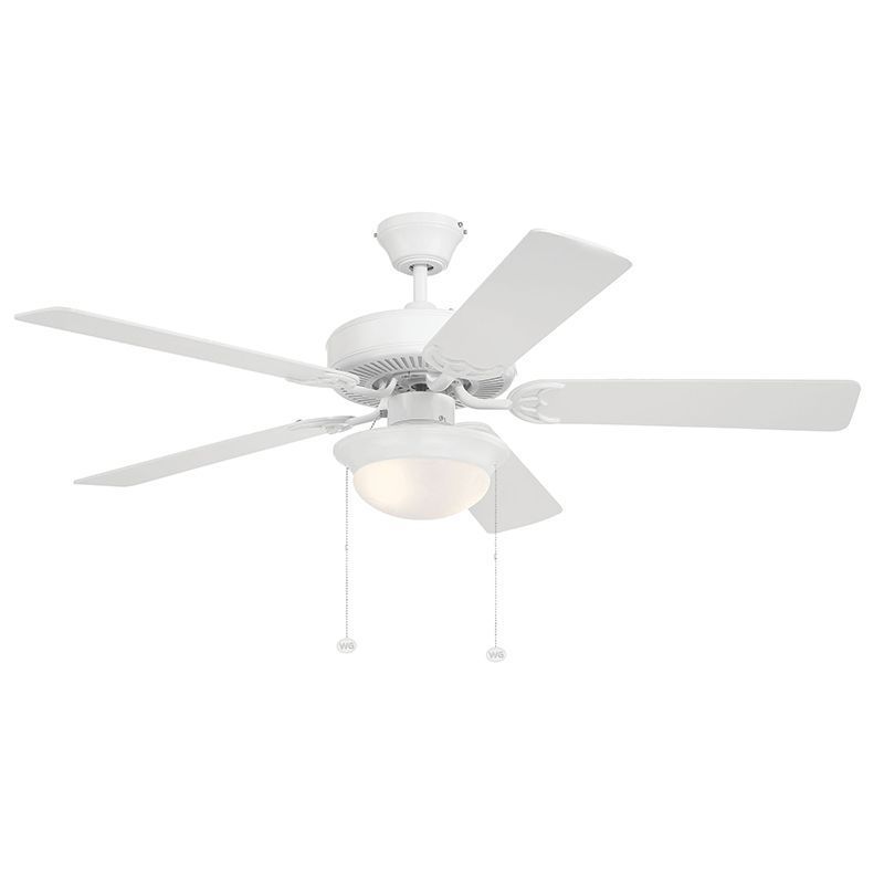 52"Ceiling Fan in White And White