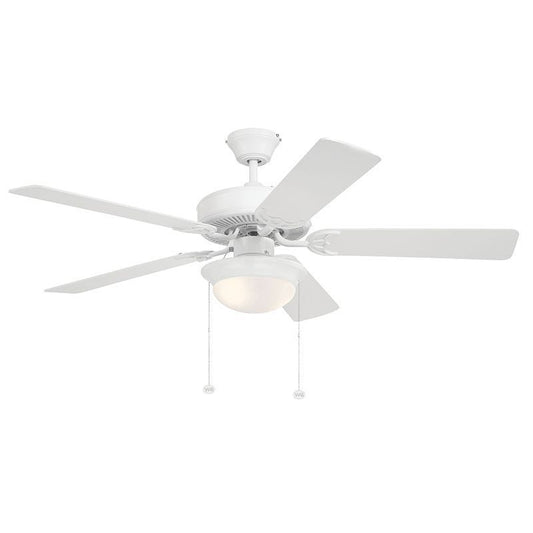 52"Ceiling Fan in White And White
