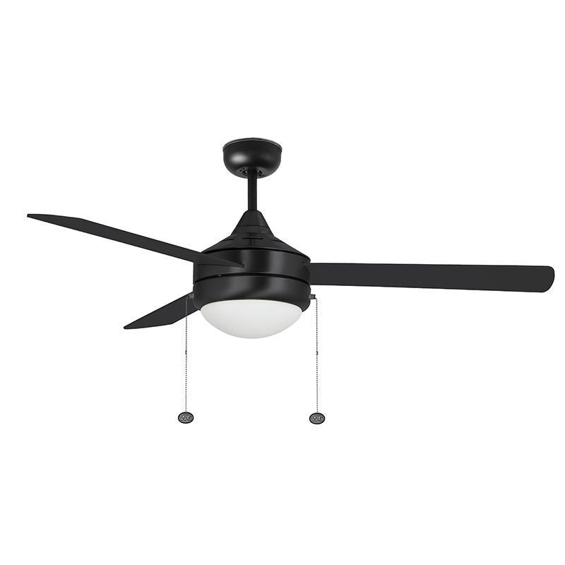 52"Ceiling Fan in Black And Black