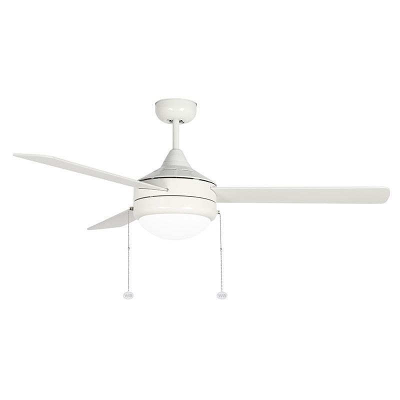 52"Ceiling Fan in White And White