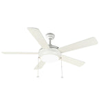52"Ceiling Fan in White And White