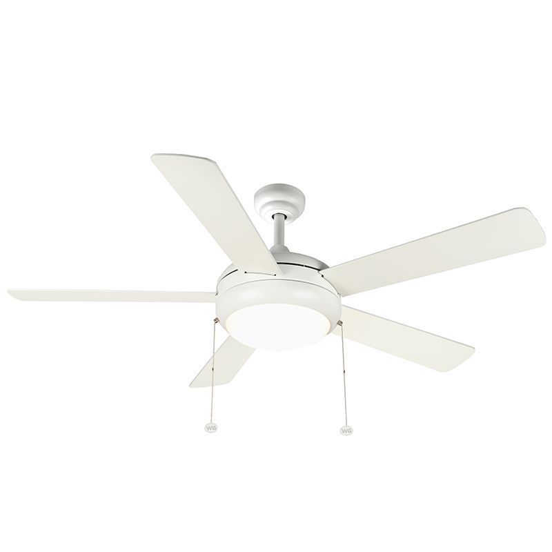 52"Ceiling Fan in White And White