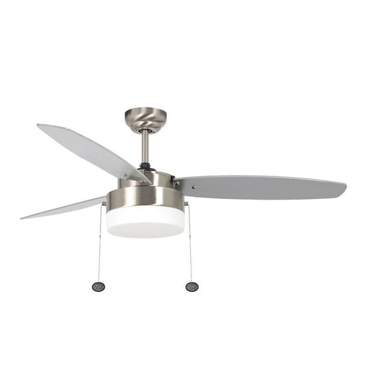 52" Ceiling Fan in Brush Nickel Housing, Silver/Walnut