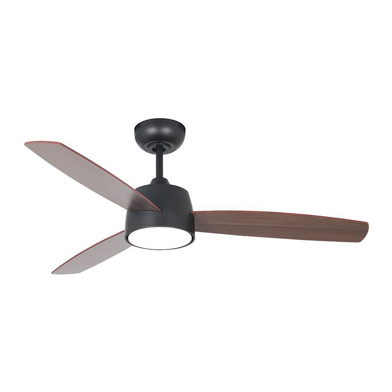 46" Ceiling Fan in Matte Black Housing, Matte Black & Rosewood