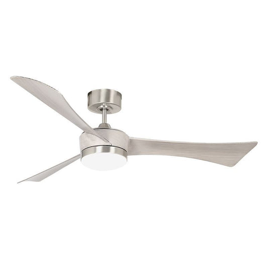 52" Ceiling Fan in Brush Nickel Housing, Natural Wood