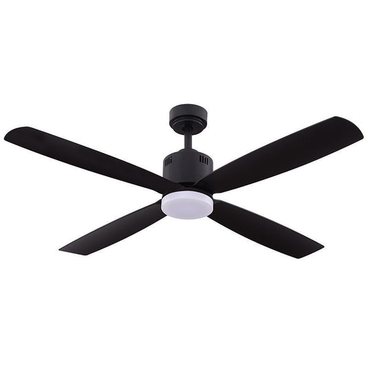 52"Ceiling Fan in Black And Black