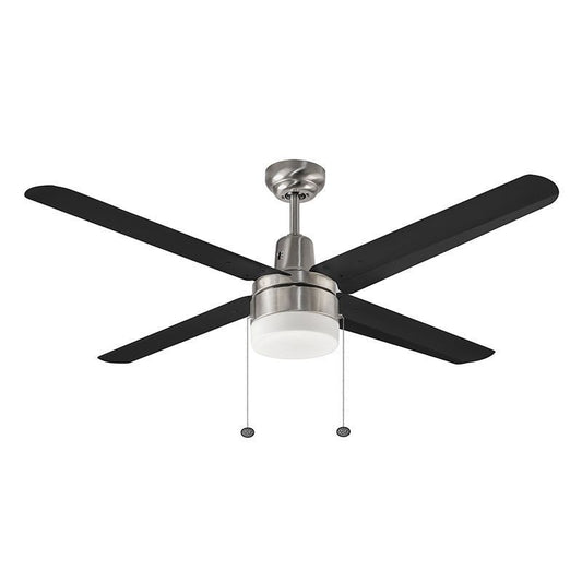 48" Ceiling Fan in Brush Nickel Housing, Matte Black