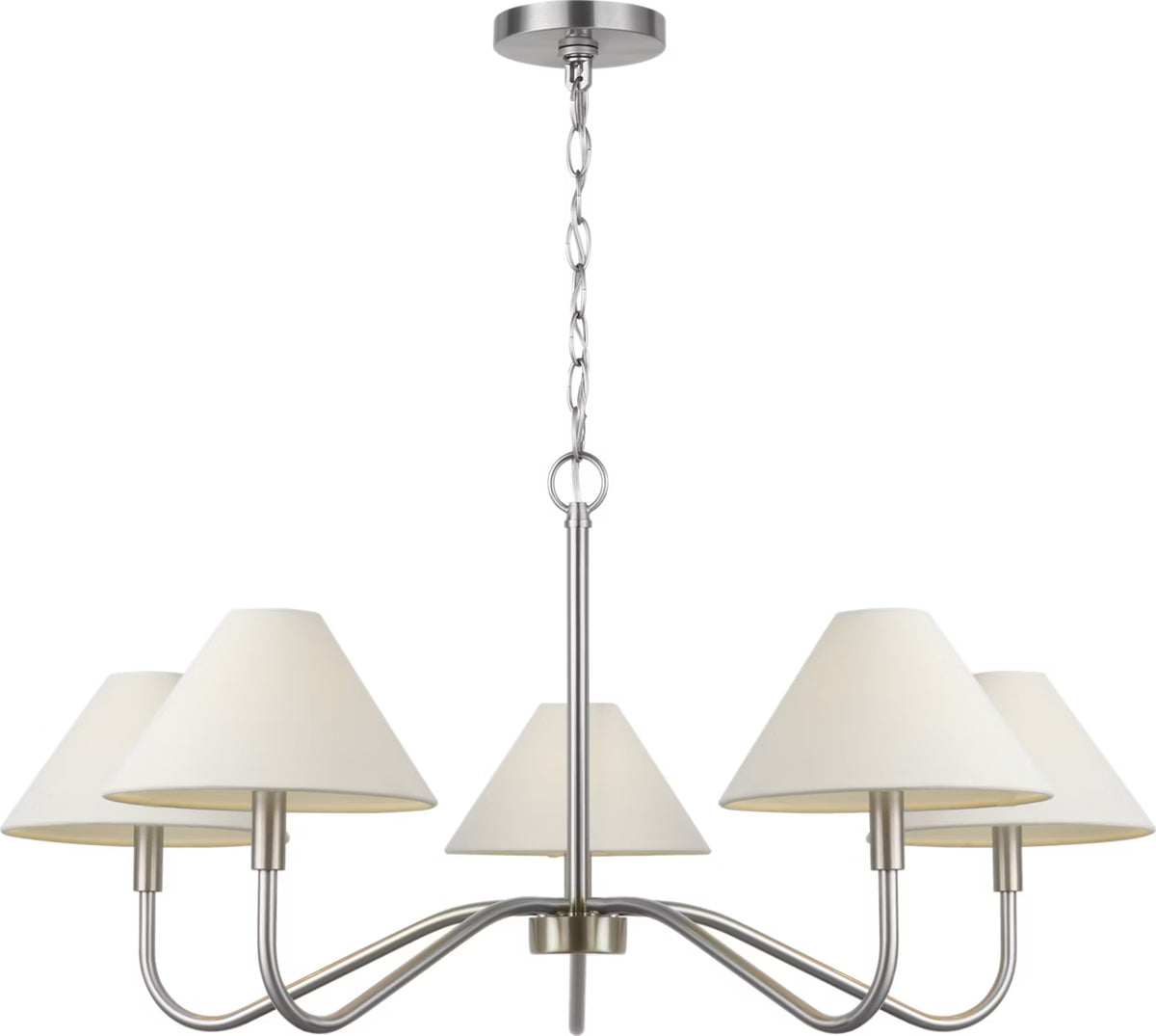 Eldon Five Light Chandelier in Brushed Nickel