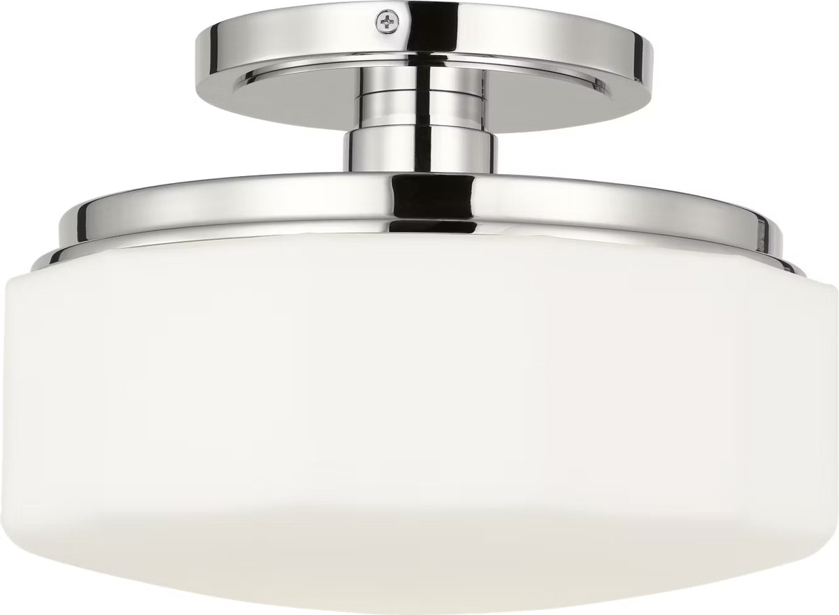 Fairfax One Light Flush Mount in Polished Nickel