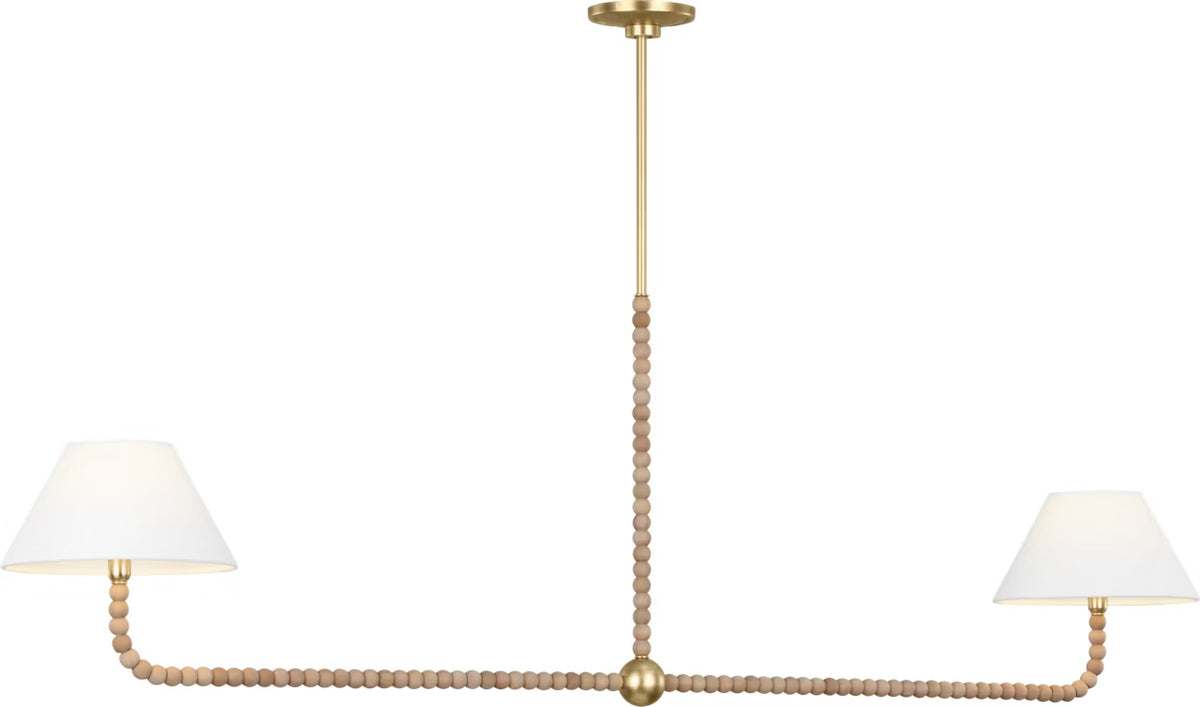 Fiona Two Light Linear Chandelier in Gild