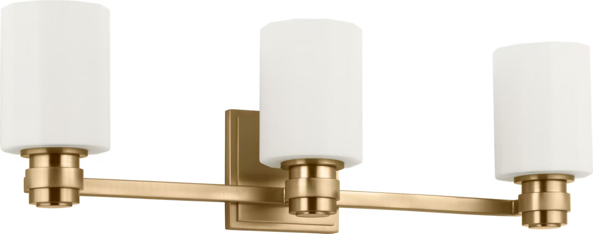 Fairfax Three Light Vanity in Estate Brass
