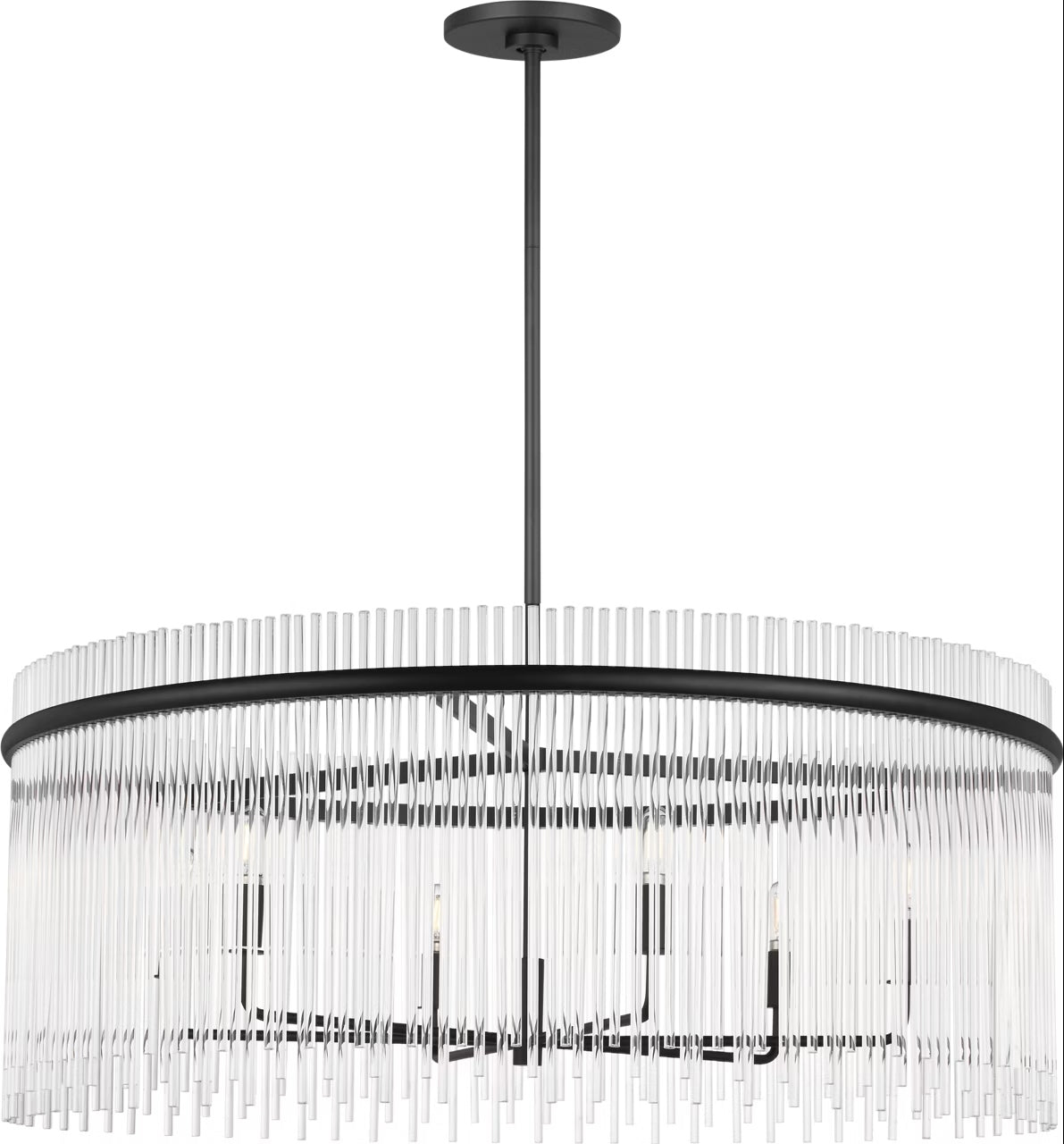 Finley Six Light Chandelier in Midnight Black