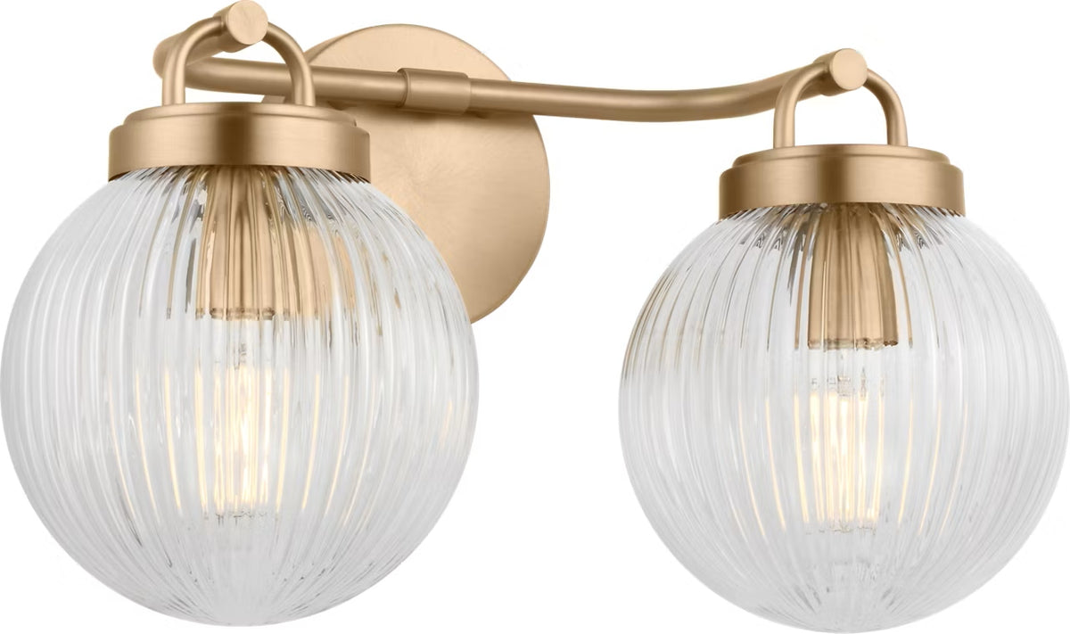Preston Two Light Vanity in Satin Brass